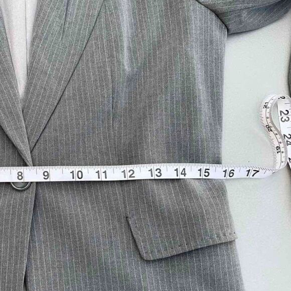 Elie Tahari Jacket Gray One Button Blazer Womens Size 2 - Picture 9 of 14